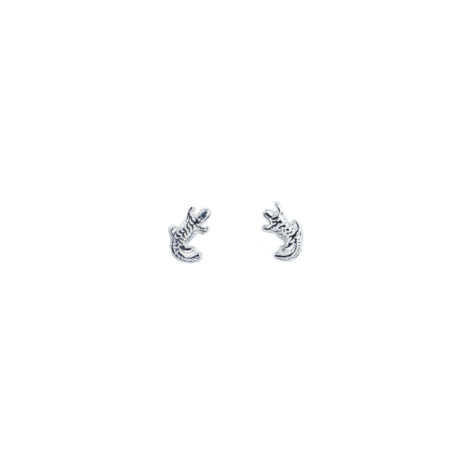 Lizard of Gobeklitepe Silver Ear Studs